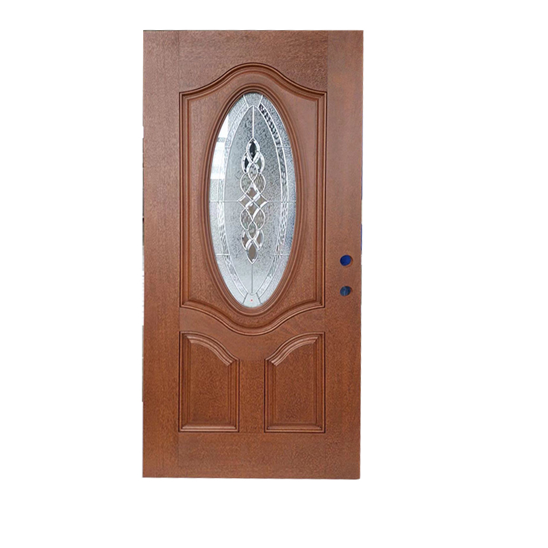 Fiberglass door with oval glass