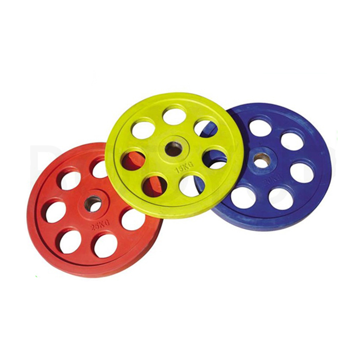 7 Holes Rubber Coated Weight Plate