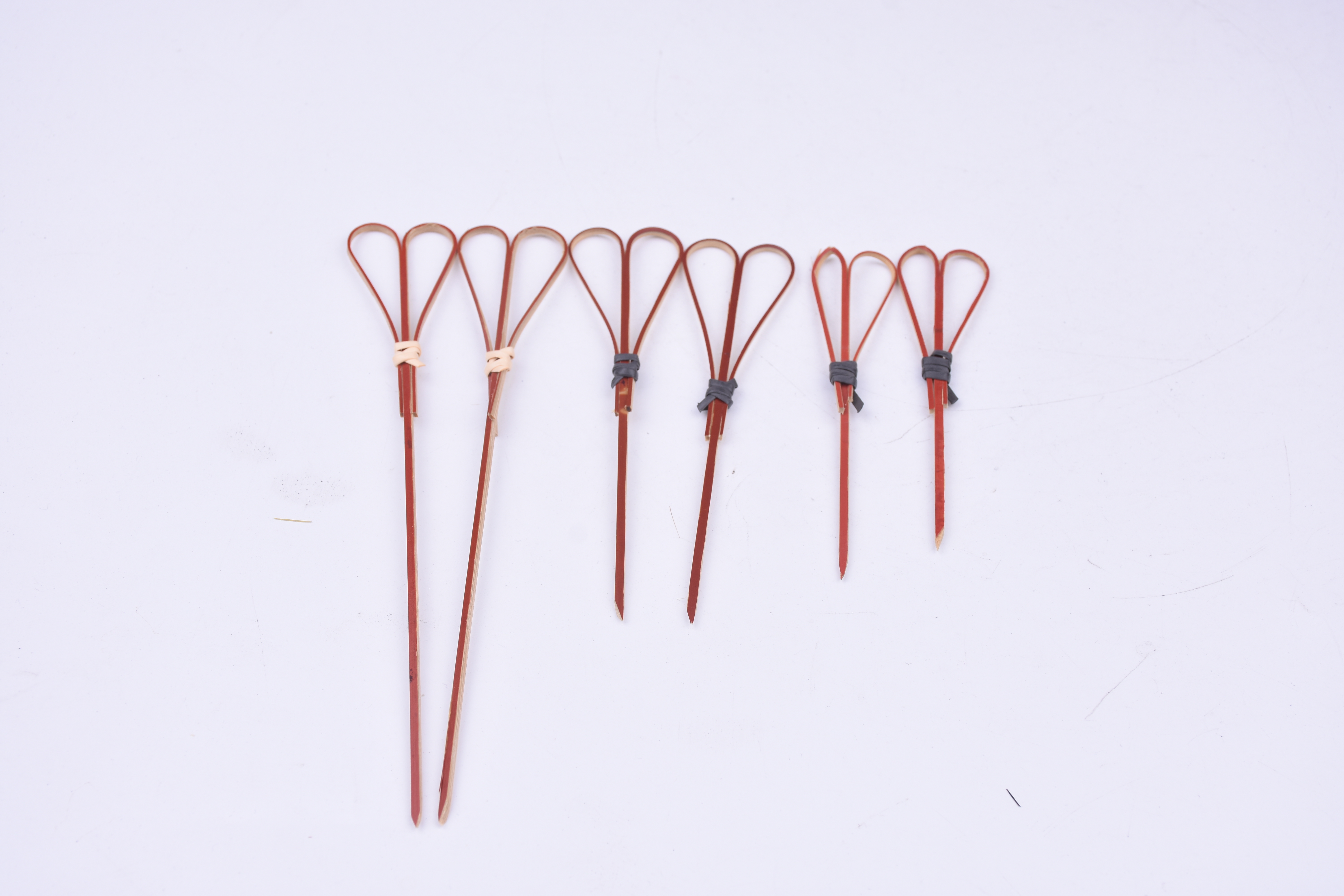 red bamboo heart skewer