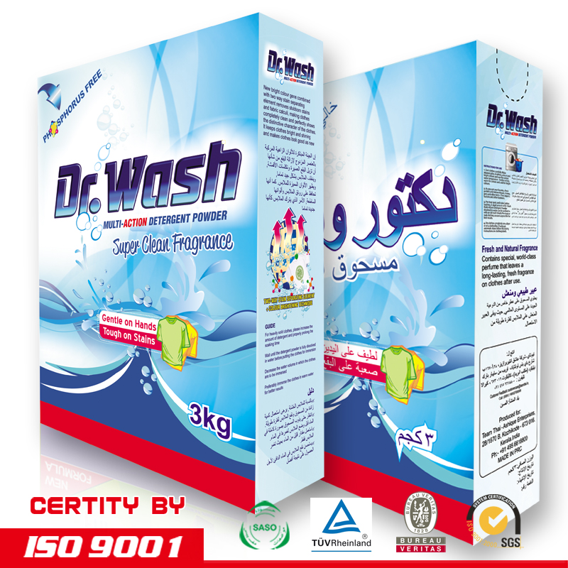 carton package washing powder for machine and hand wash