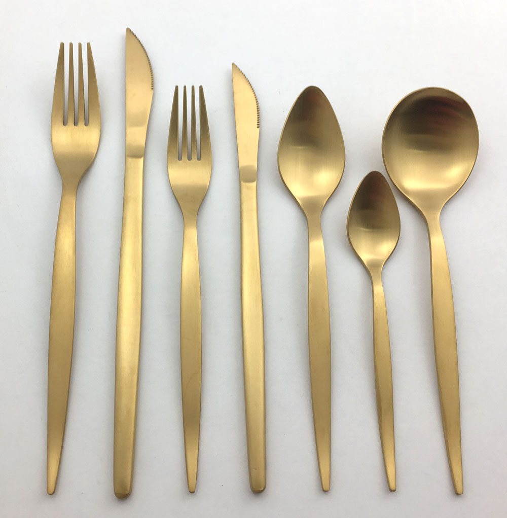 A225 Cutlury Set with golden PVD