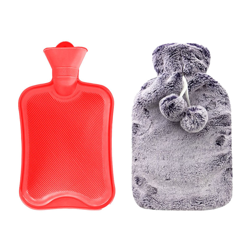Classic Rubber Hot Water Bottle With Plush Cover