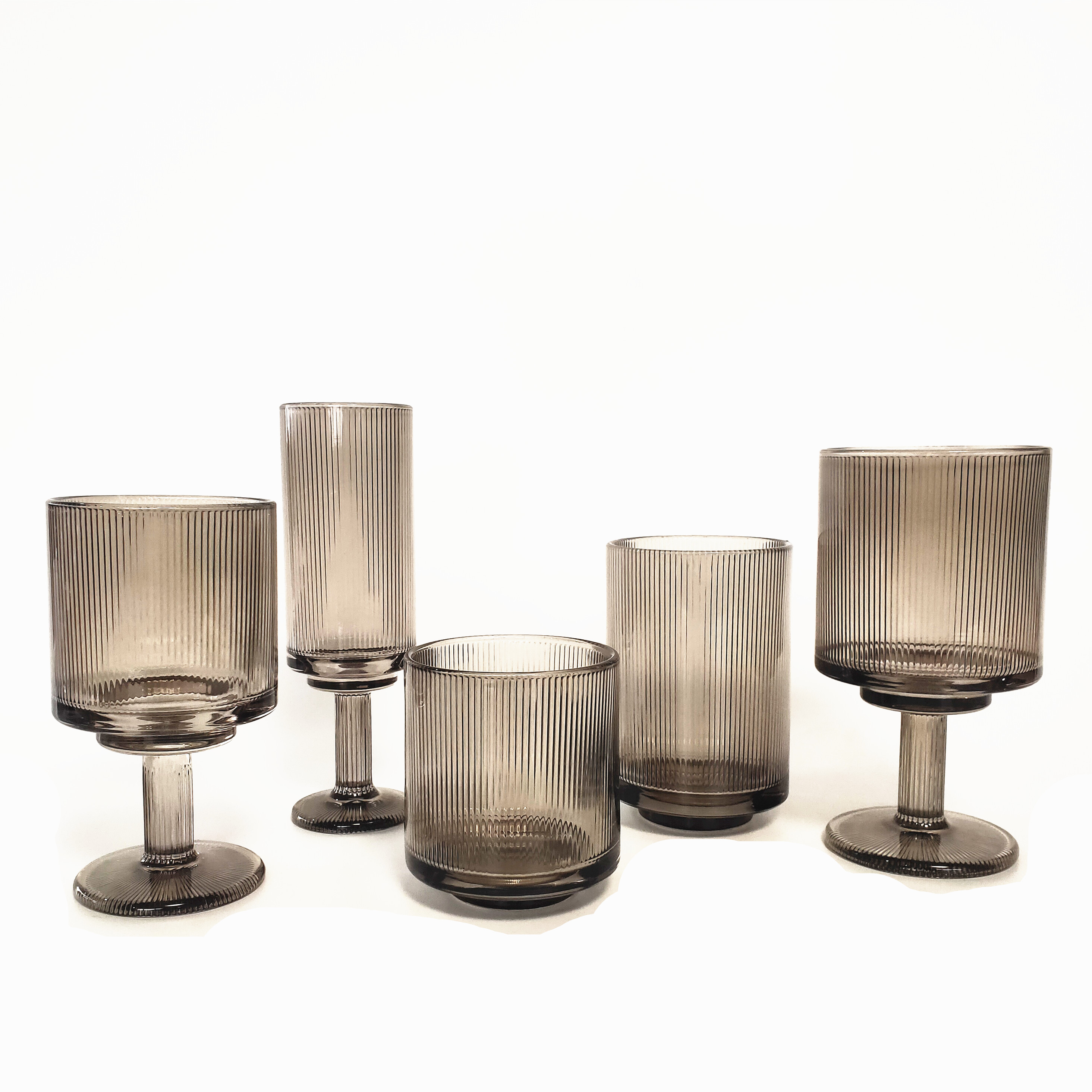 New design ribbed drinking glass wine glass cup highball tumbler