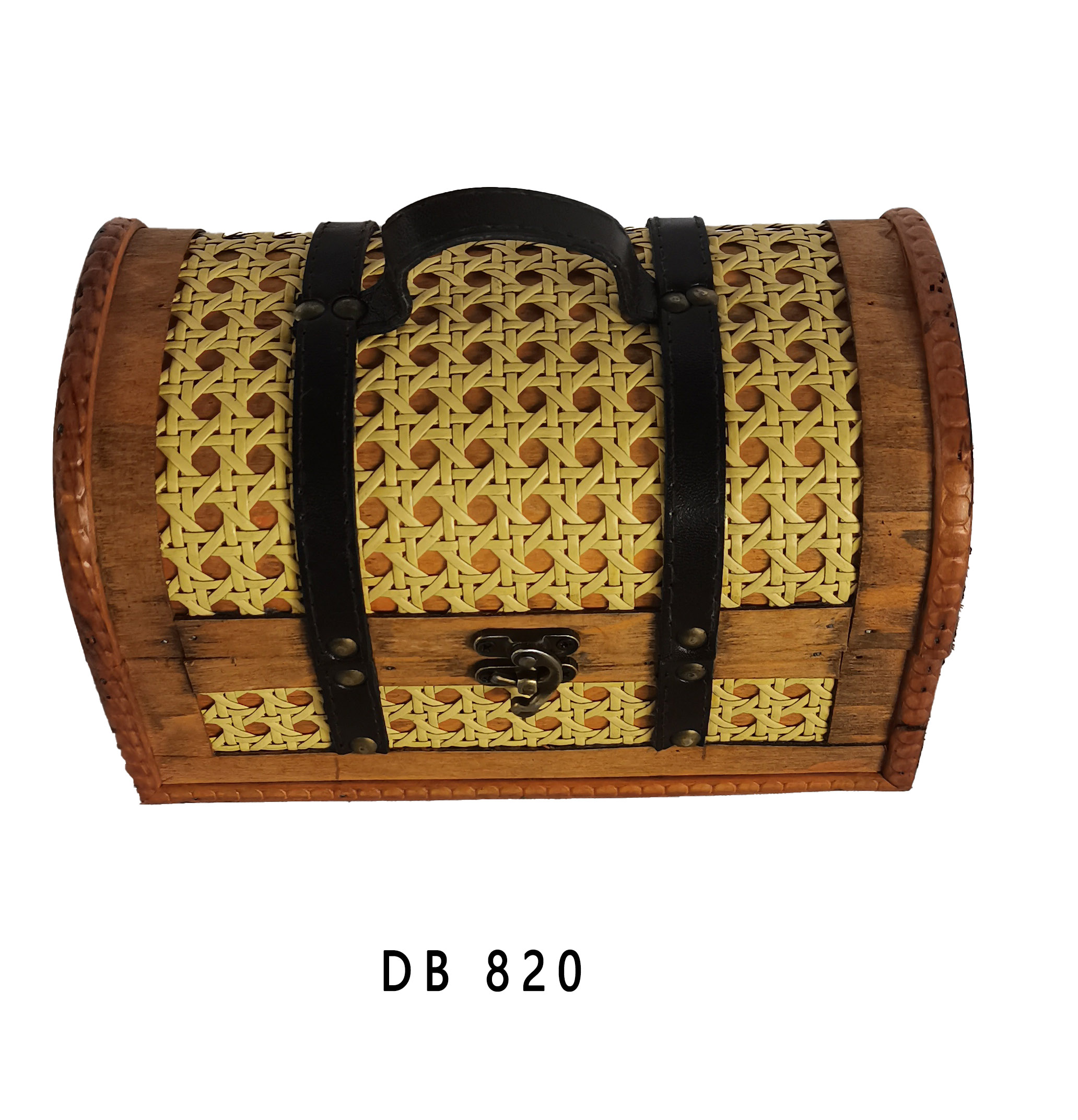 Wooden & rattan box-Handmade wooden & rattan treasure chest and wooden box for gift packing and storage