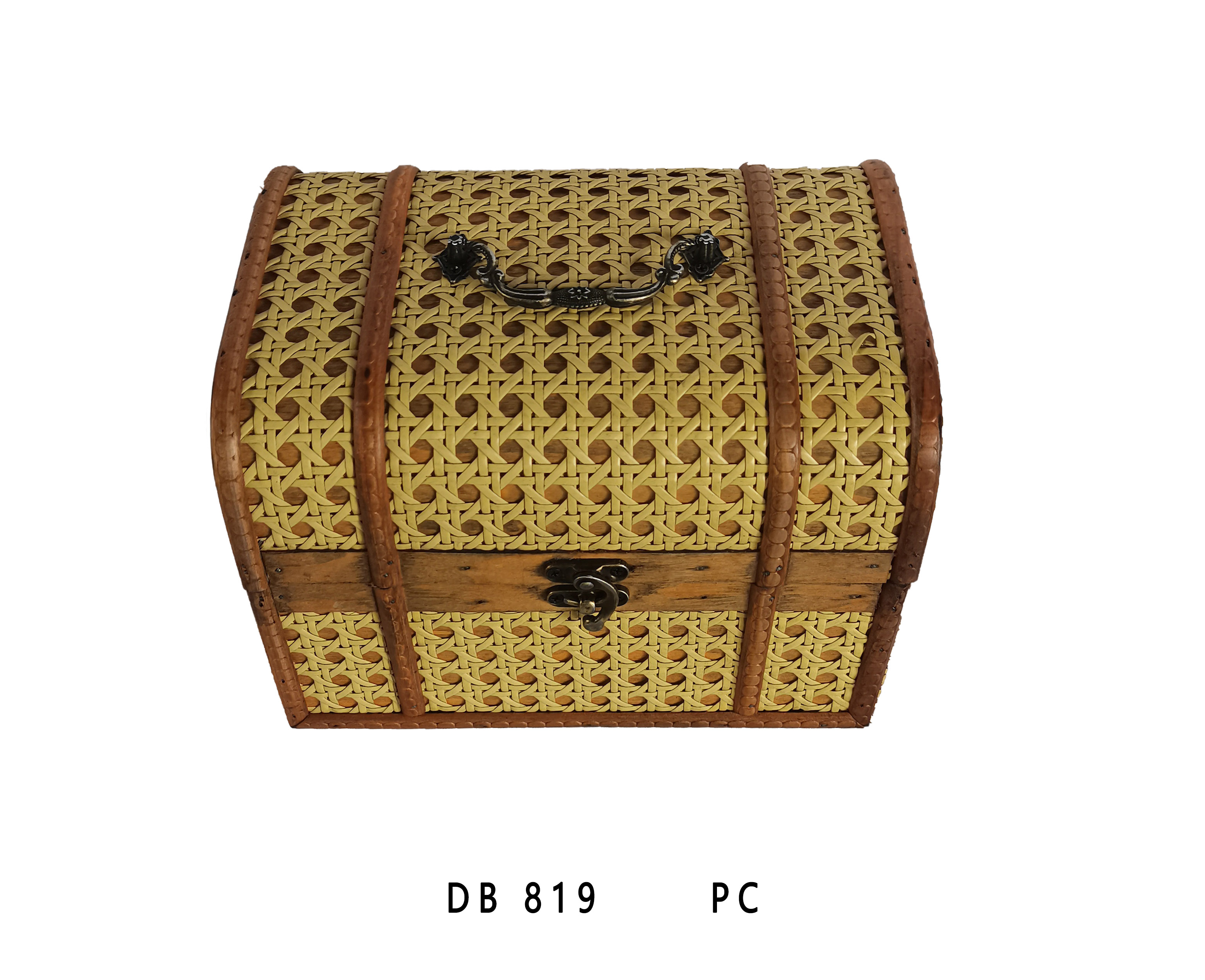 Handmade wooden & rattan treasure chest and wooden box for gift packing and storage