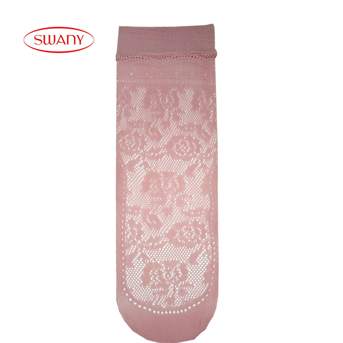 Ladies fishnet ankle sock with flower pattern mesh sock