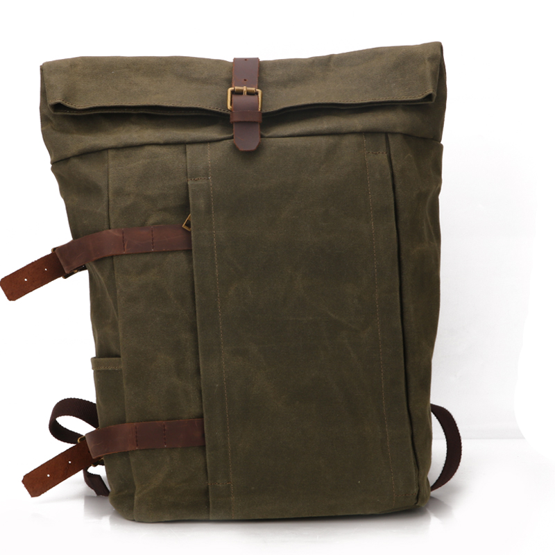Multifunctional waterproof travel bag large capacity oil wax canvas and crazy horse leather latest man bags collection