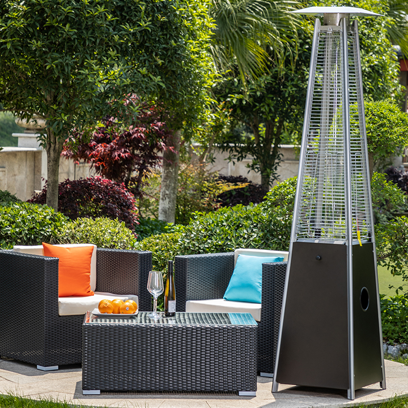 Outdoor Glass tube Patio Pyramid Gas Flame Heater