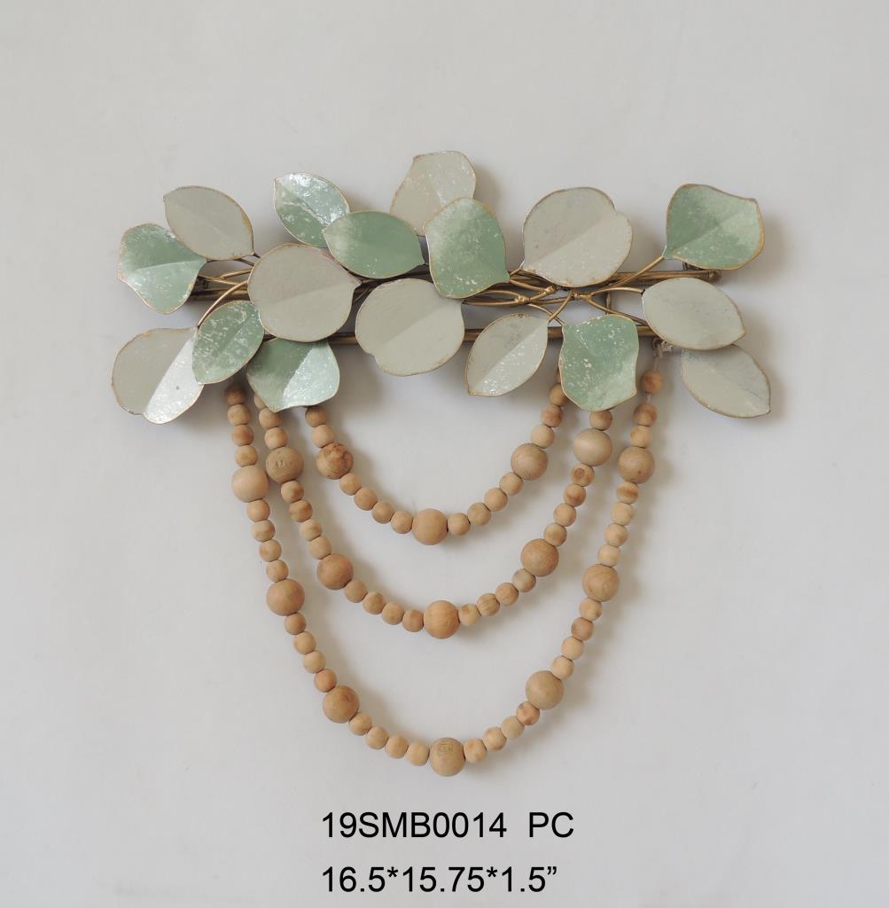 Metal flower &wooden wall decoration