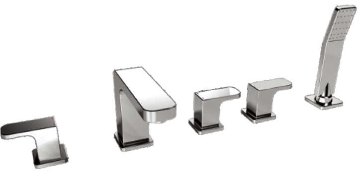 RL0441F2 Two-handle Deck 5-hole Bath mixer