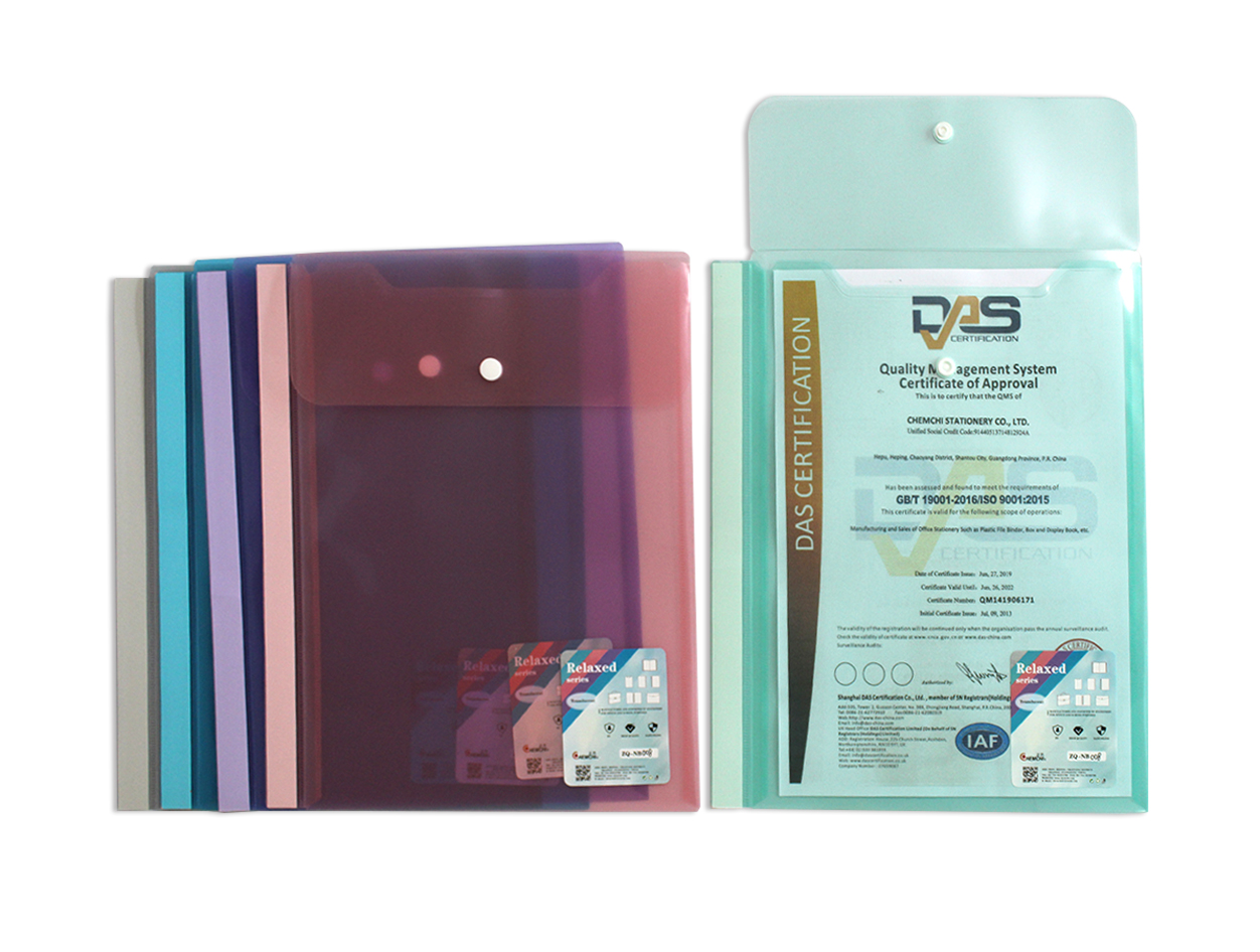 A4 Snap Folder Top Load W/ Spine Label Passed European Reech and US California 65 composition