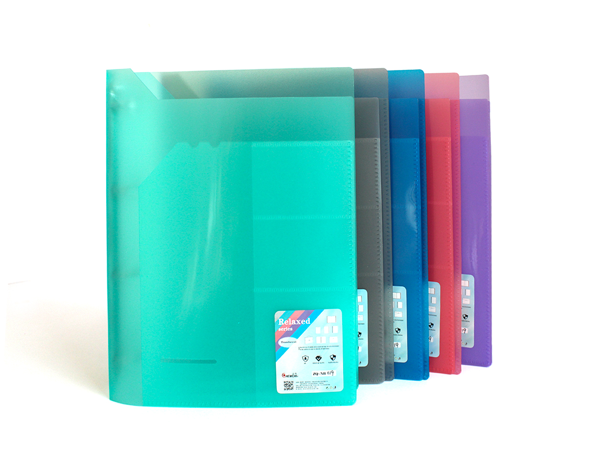 A4 4-ring Binder 1" W/ Card Holder and Attached Pocket on the Back