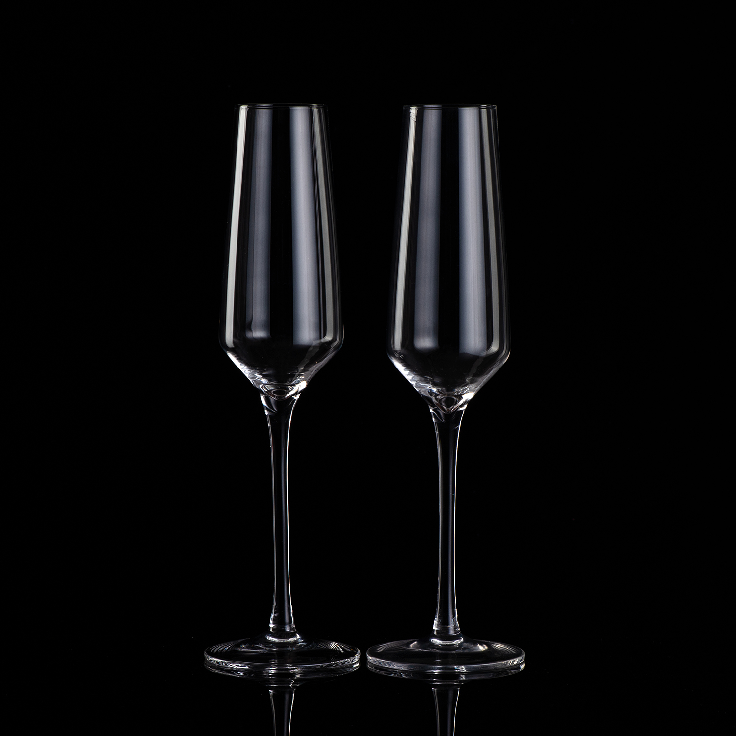 Lead free crystal champagne flute glass