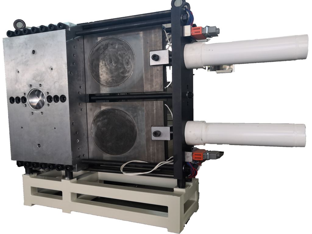 Double slide plate with double-station hydraulic screen changer