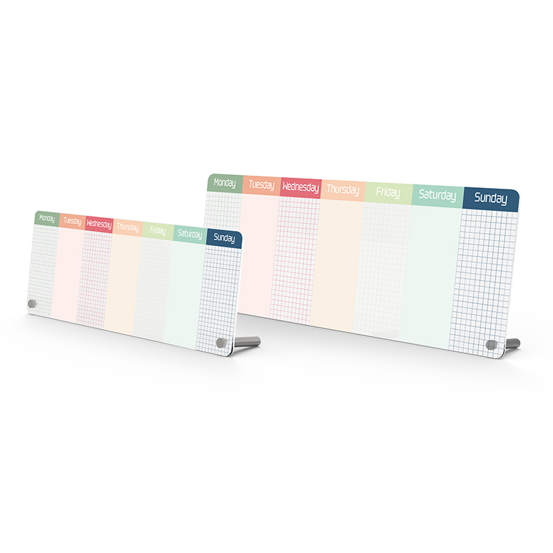Magnetic Weekly Calendar Glass Dry Erase Board