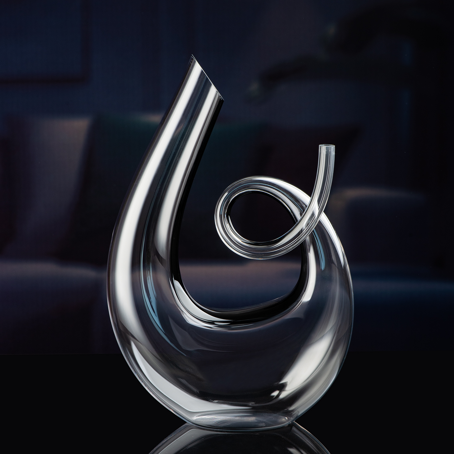 Lead free crystal hand blown decanter