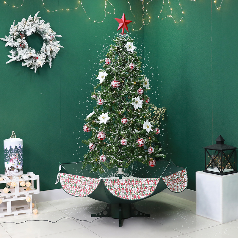 New Design Indoor Outdoor Unique Snowing musical Led Christmas Tree with ornaments