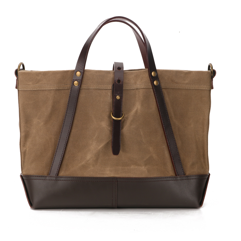 Multifunctional waterproof travel bag large capacity oil wax canvas and crazy horse leather latest man bags collection