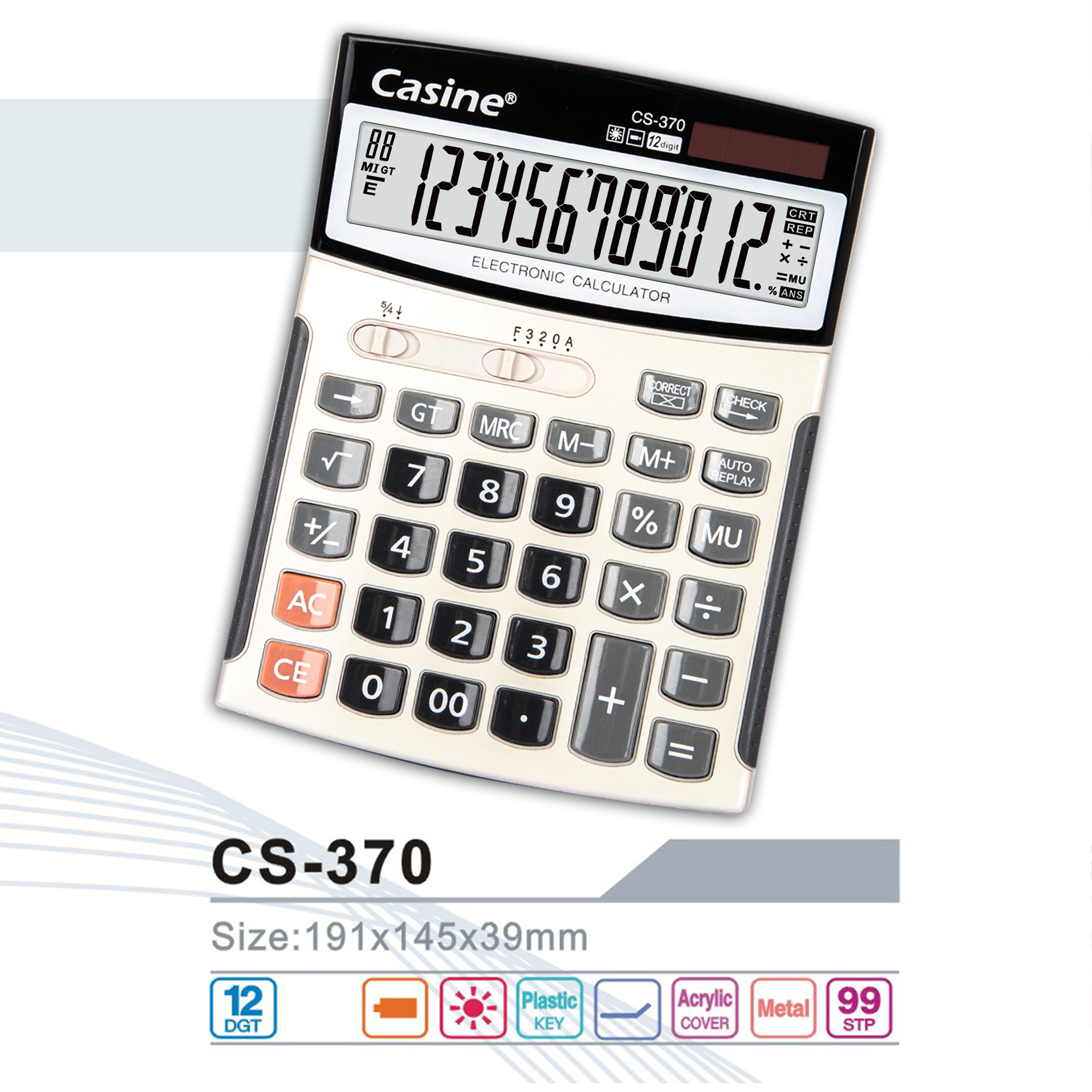 CS-370 - 12-digit desktop calculator - Casine