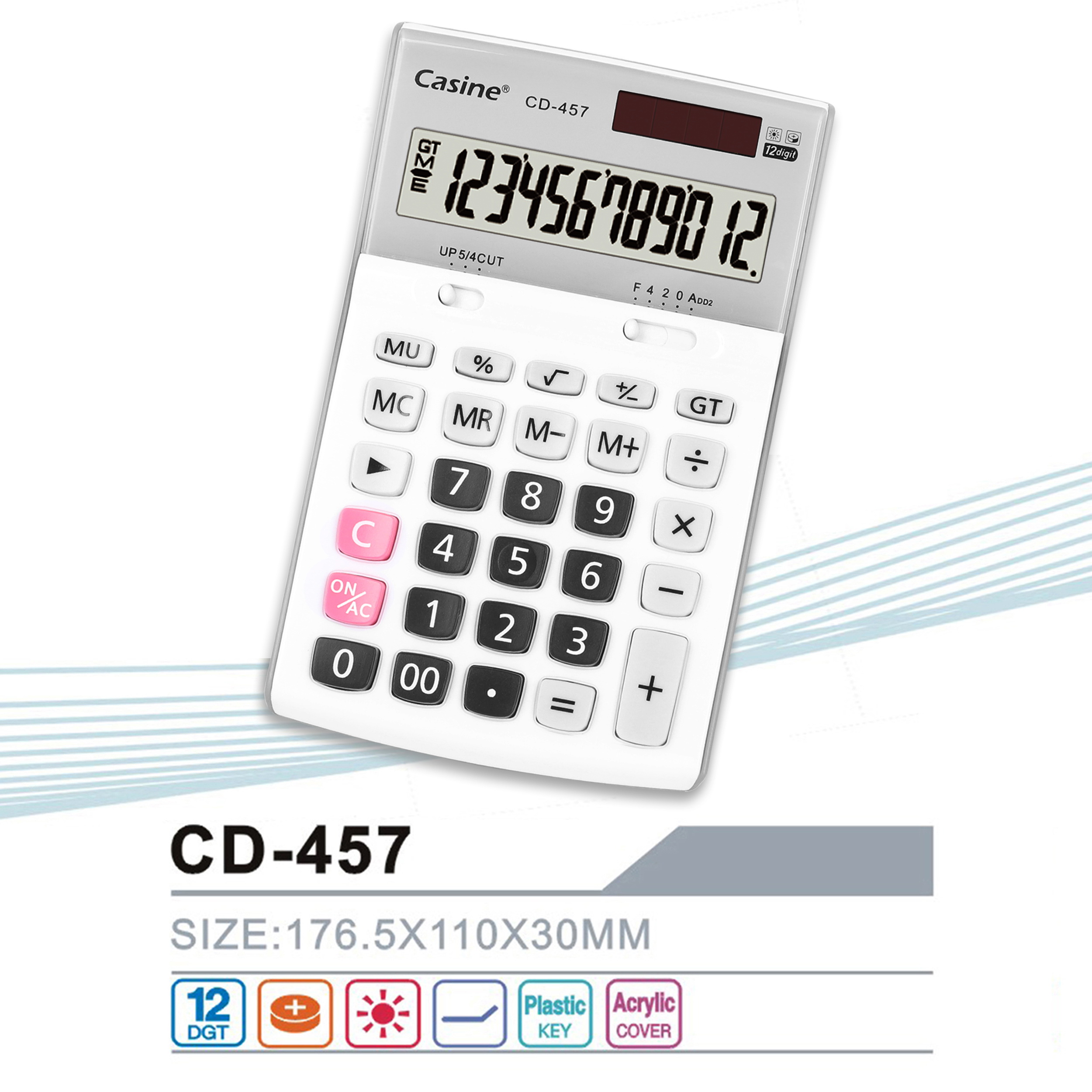 CD-457 - 12-digit desktop calculator - Casine