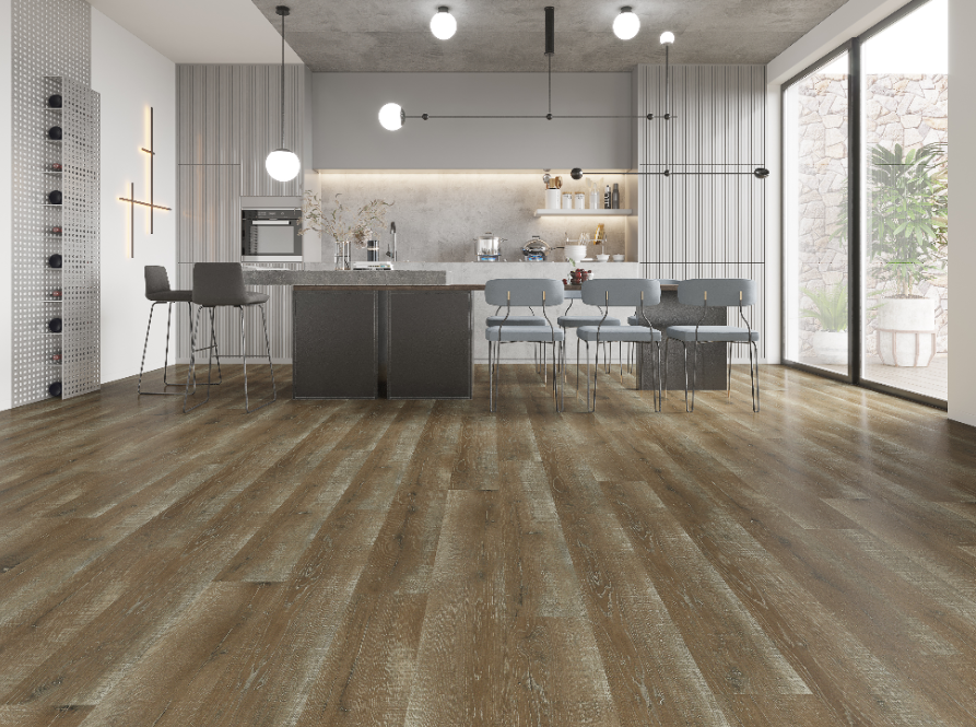Fireresistant Dry back SPC Vinyl Flooring wood plank look