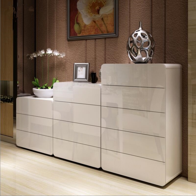 Modern White wooden storage cabinet 5 drawer chest of Drawers