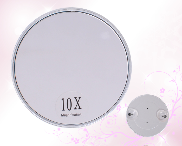 Small round suction cup mirror for Makeup with strong magnification
