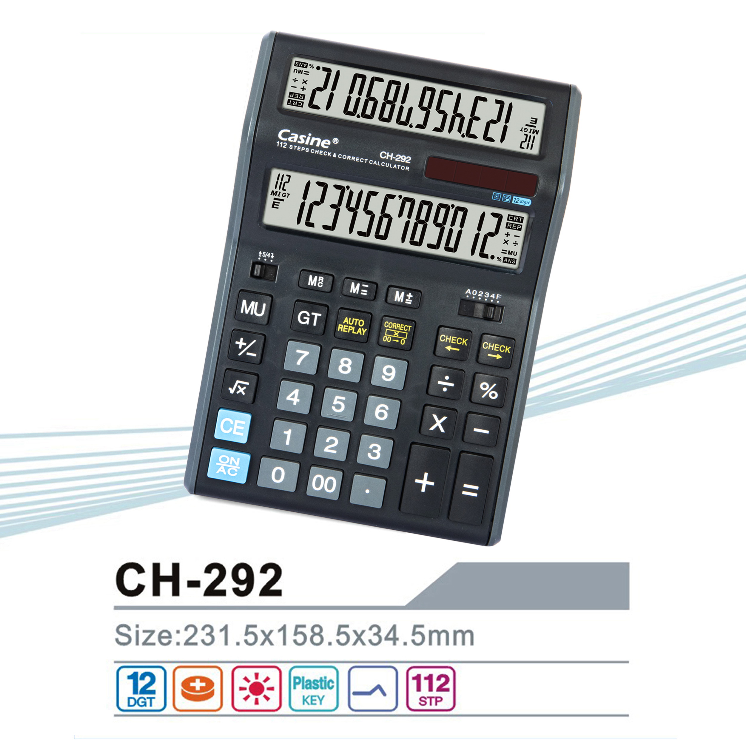 CH-292 - 12-digit double display calculator - Casine