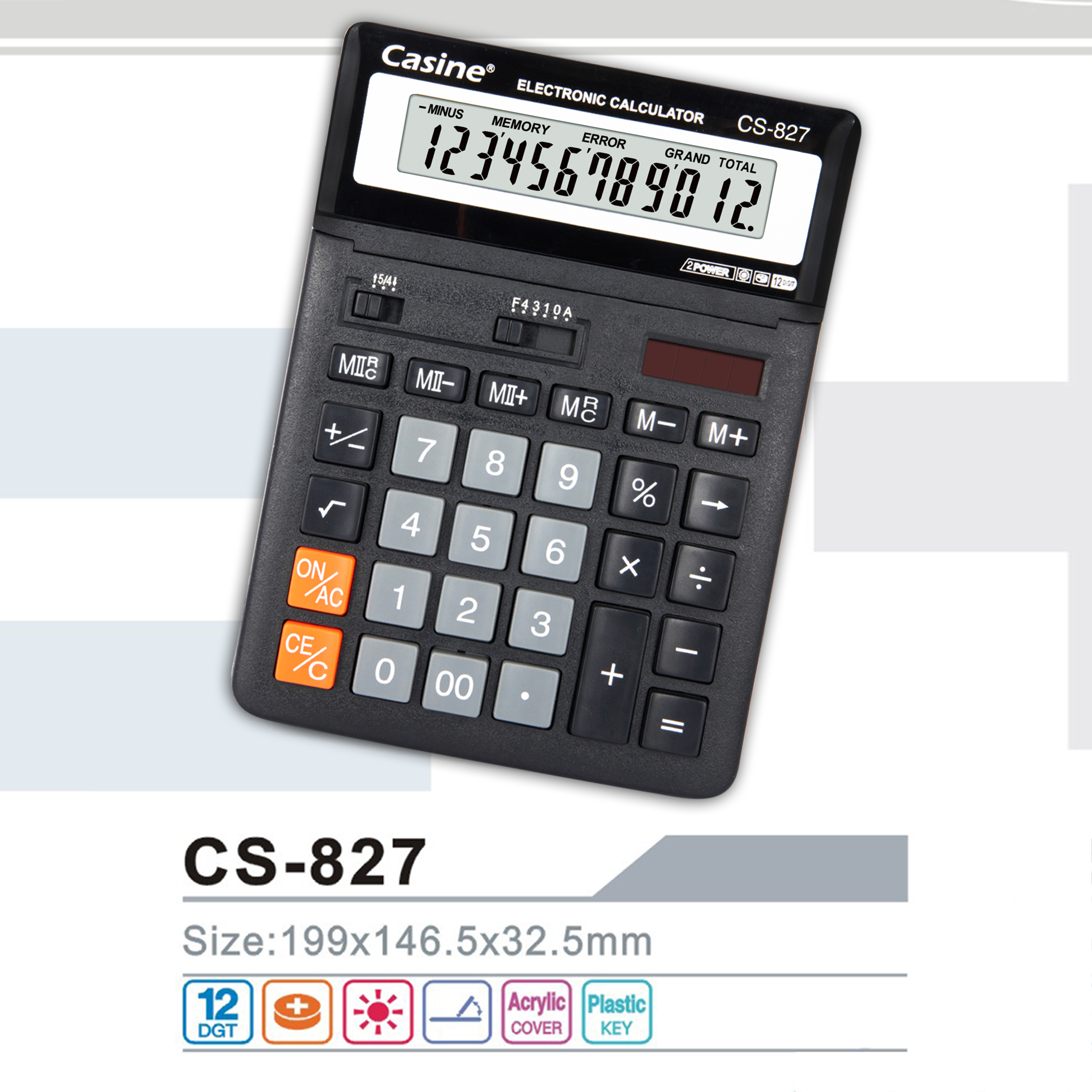 CS-827 - 12-digit desktop calculator - Casine