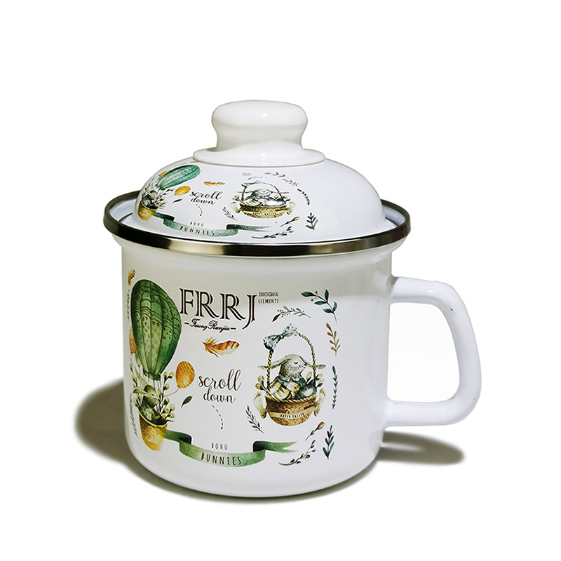 noodle mug milk coffee mug cup big large capacity noodle cup coffee with S/S RIM and Lid