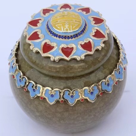 Cloisonne tea jar