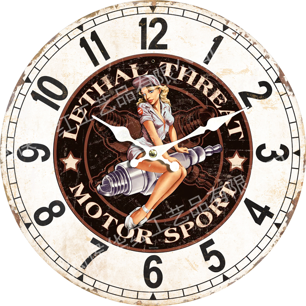 34cm wooden clock