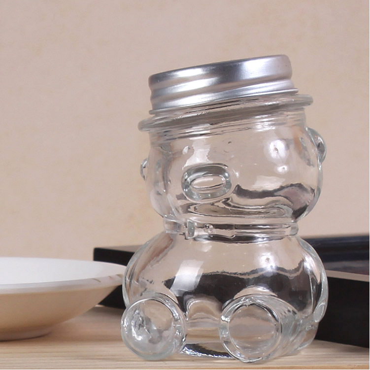 Small Bear Candy Glass Bottle for food Storage