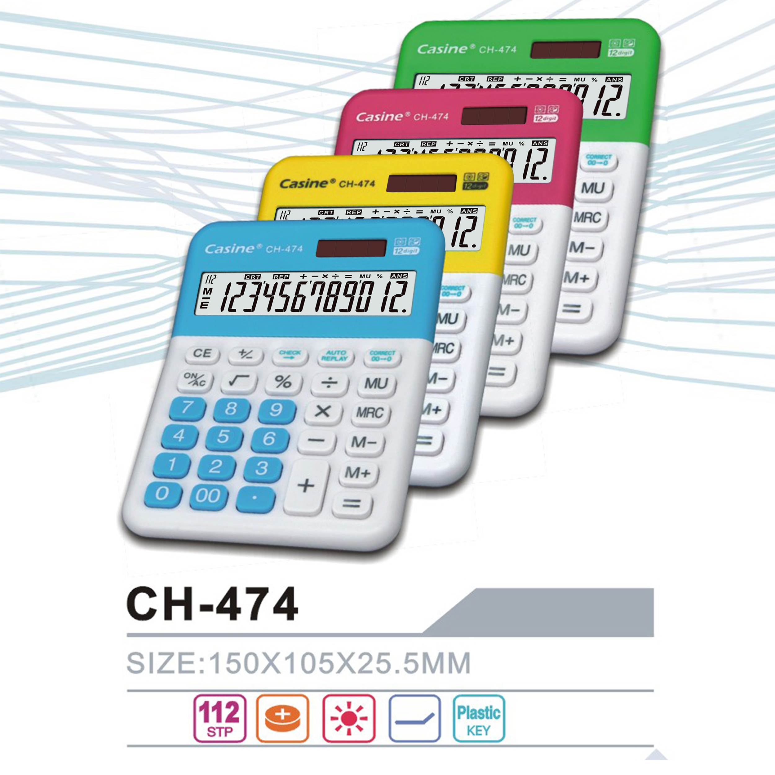 CH-474 - 12-digit Check& correct calculator desktop calculator-Casine