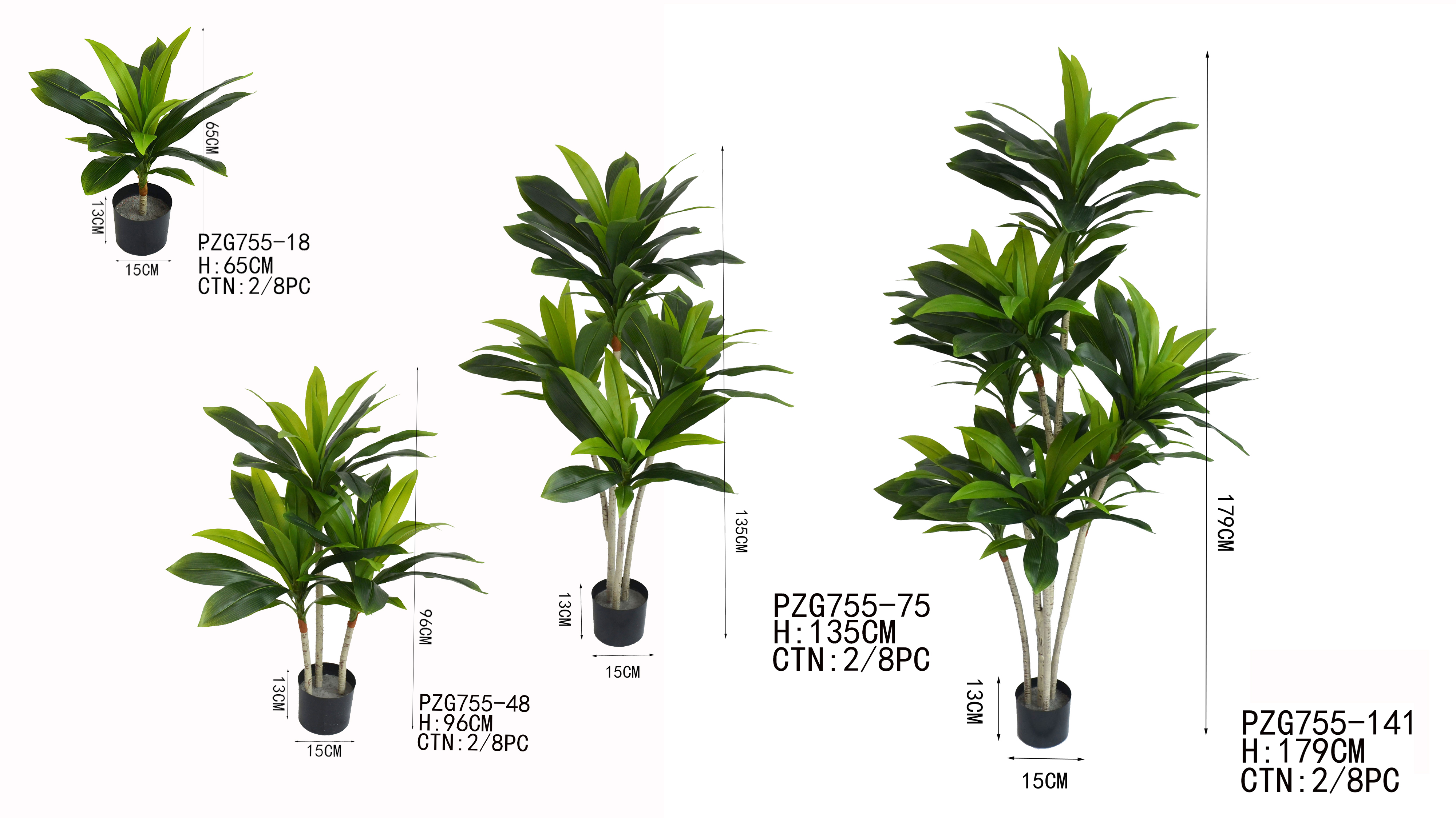 PZG755-18，PZG755-48， PZG755-75,PZG755-141 Artificial Tree ,High Quality Tropical Tree Green Plant PVC Qualtity Indoor Out Door Decoration