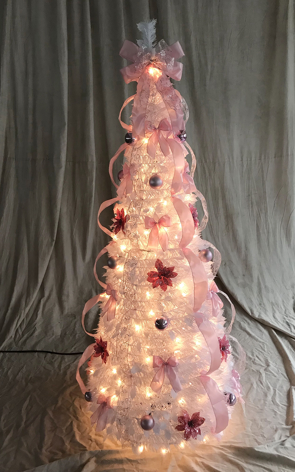 Hot selling decorative Christmas pop up tinsel tree