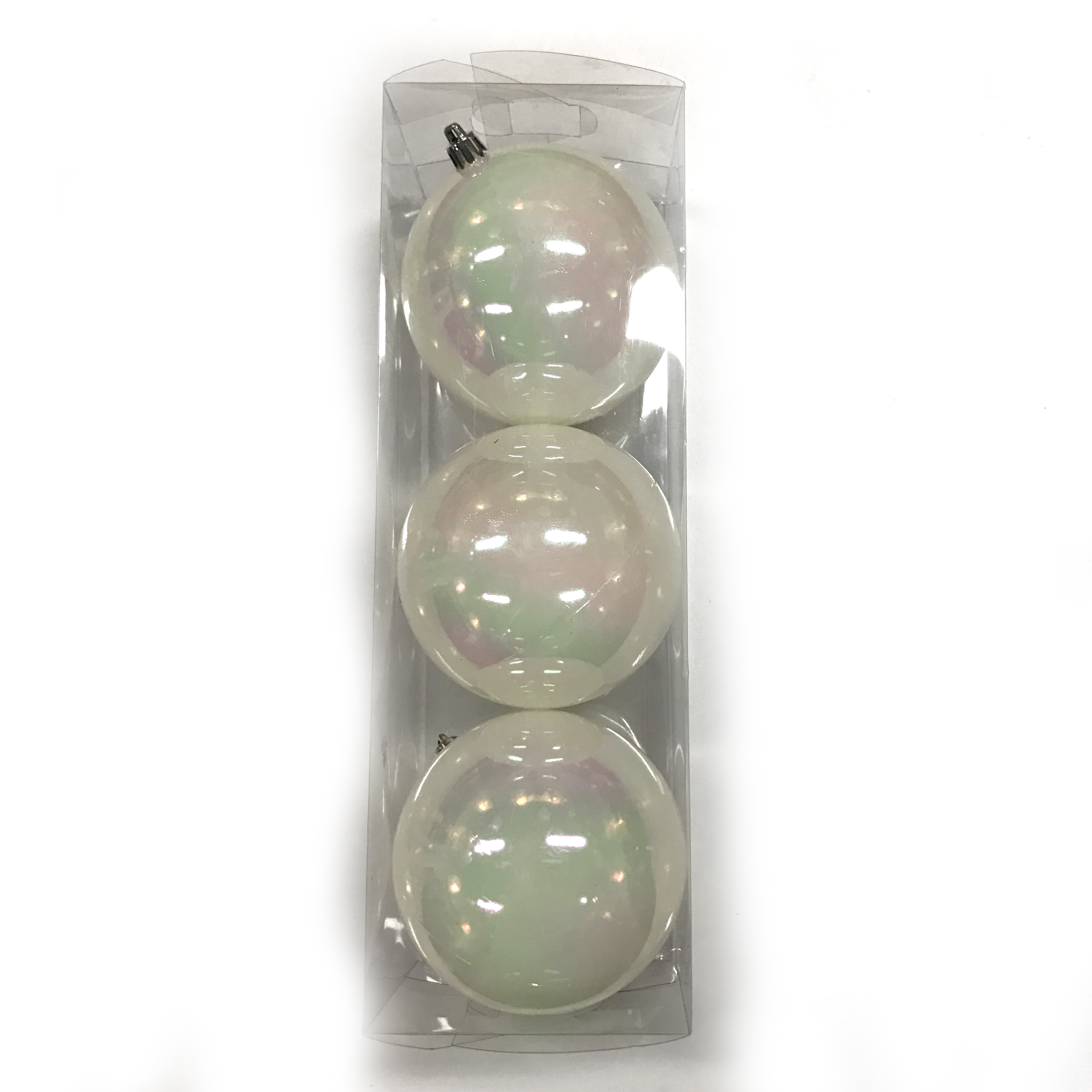 New style Christmas plastic clear rainbow ornament ball