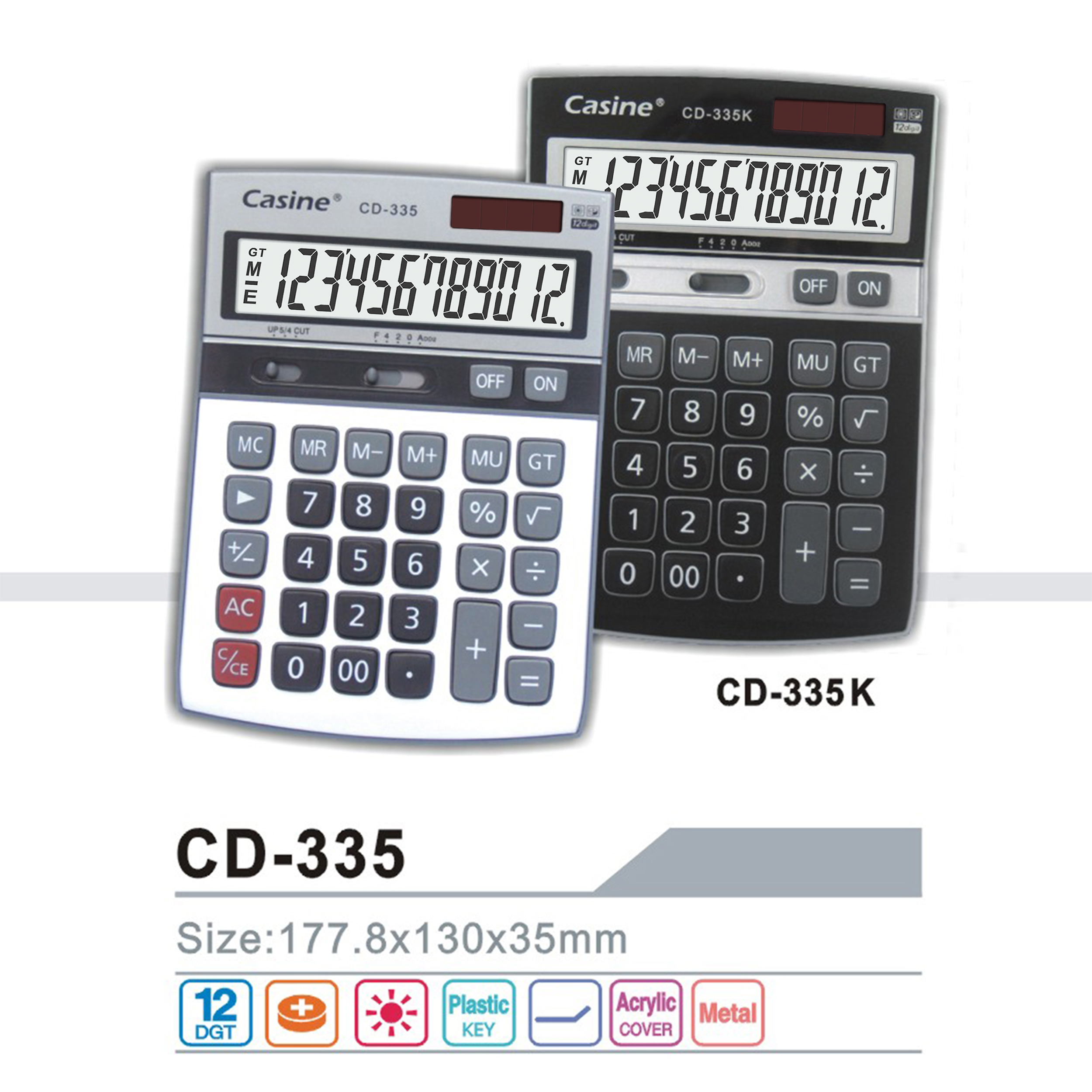 CD-335K - Calculator -12-digit desktop calculator -Casine