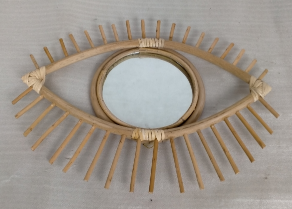 YR21040811 zhengheshun Bar furniture Art hanging mirror by wicker