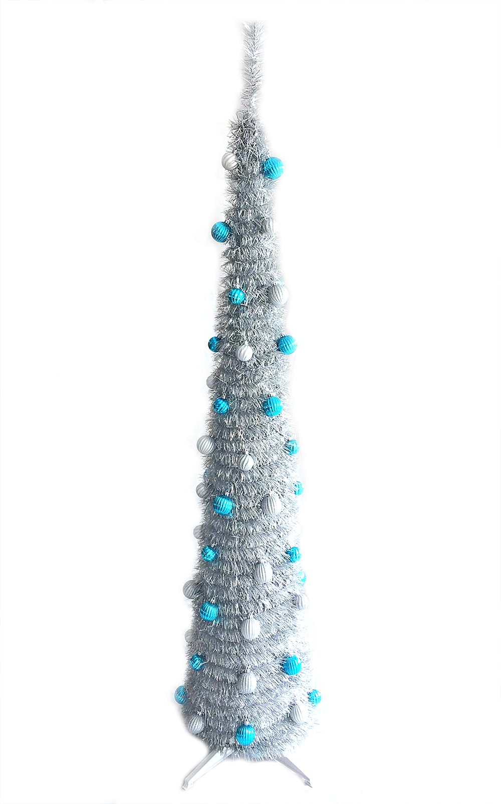 Salable inexpensive Christmas pop up tinsel tree