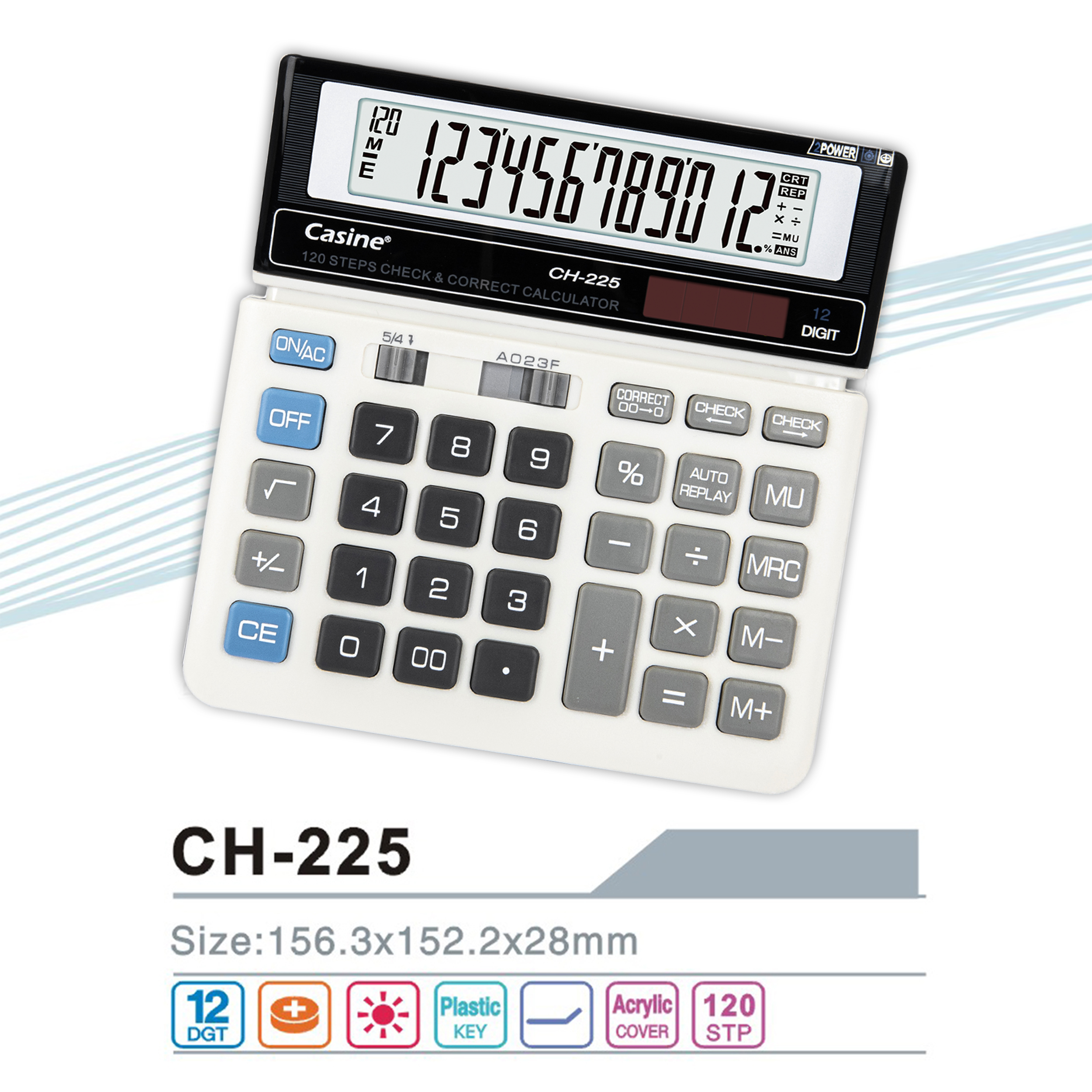 CH-225 - 12-digit Check& correct calculator desktop calculator-Casine