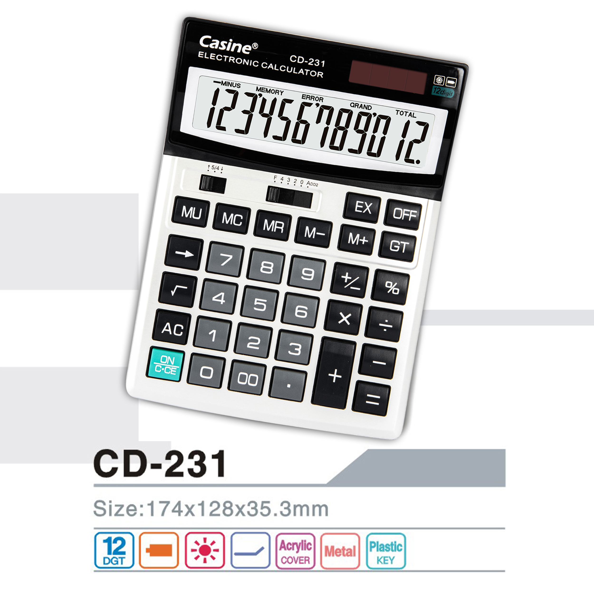 CD-231 - Calculator -12-digit desktop calculator -Casine