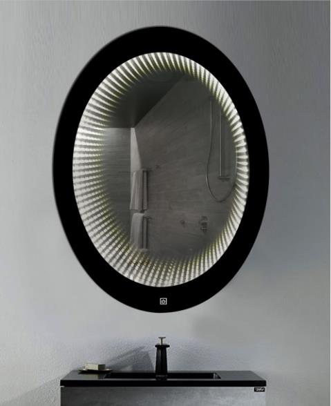 Oval Bathroom Lighted Wall-mounted Mirror