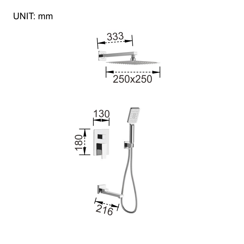 concealed shower set