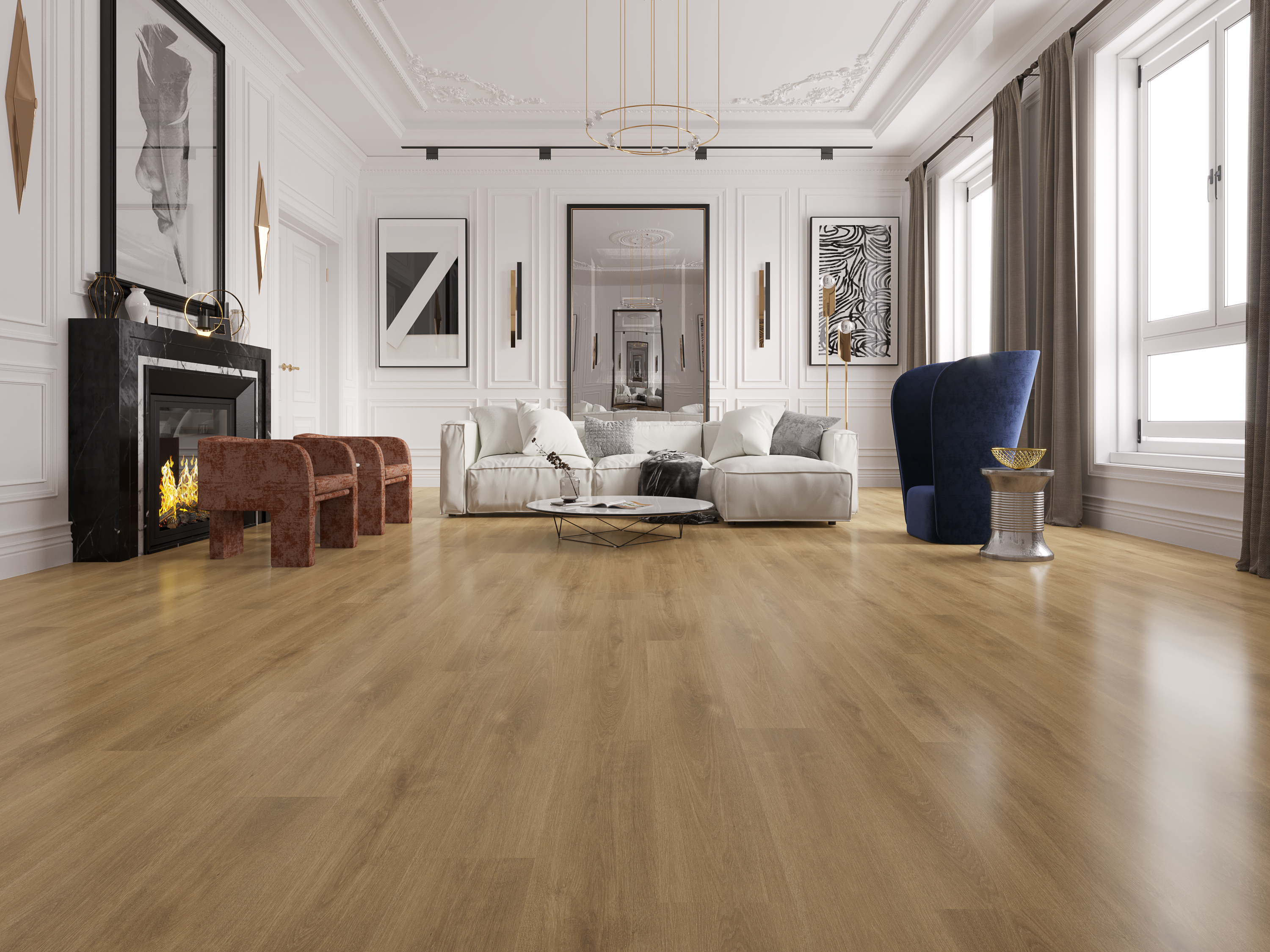 mute,scratch resistant 5mm thickness loose lay vinyl plank flooring