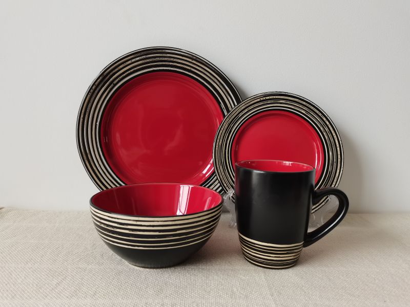2-tone brushing glaze dinnerware