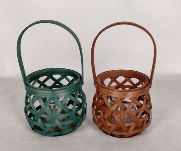 YR21041015 zhengheshun bar furniture set 2 colorful lantern by bamboo chip