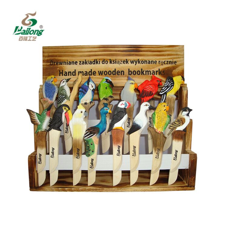 Carved wood animal shape bookmark
