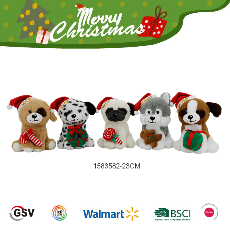 Christmas Animals Dog Gtst Plush Toy（1583582-23cm）