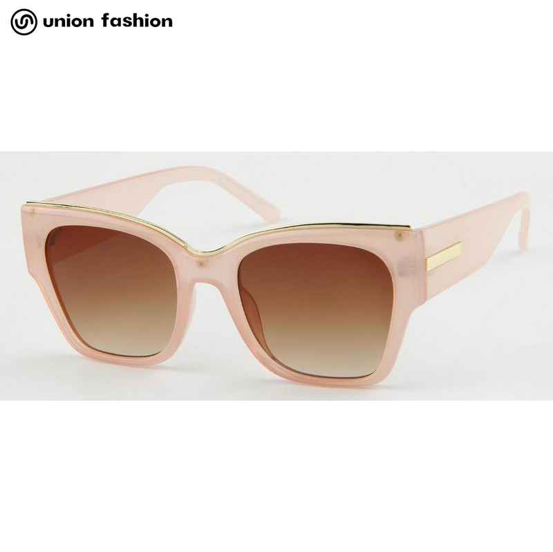 2022 New Fashion Sunglasses squared frame with wide temples，combined metal on the top 20045A